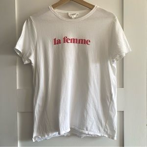 Sezane 💄 Classic LA FEMME t shirt in perfect condition